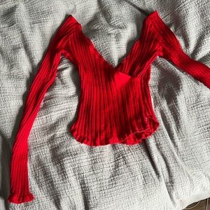 Red long sleeve top